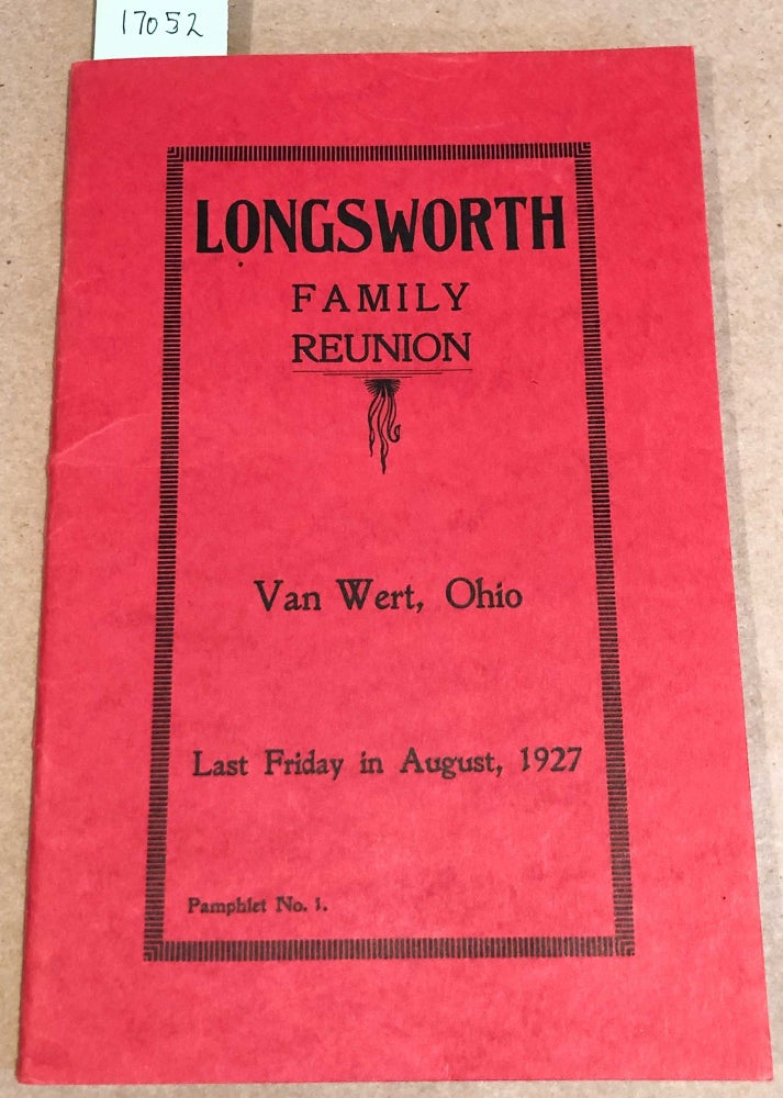 Item #17052 Diary of Basil Nelson Longsworth march 15, 1853 to January 22, 1854 covering the period of his migration from ohio to oregon for longsworth family reunion 1927 (inscribed by harrington). D. E. Harrington.