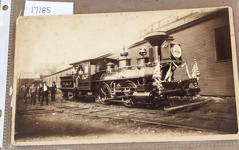 Item #17185 Photograph Funeral Train B. & P. (Boston Providence?) Locomotive ca. 1880. Baldwin Coolidge.
