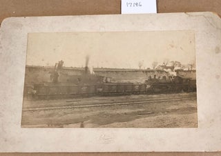 Item #17186 Photograph Hopper cars and Locomotive North Western Line Illinois ca. 1880....