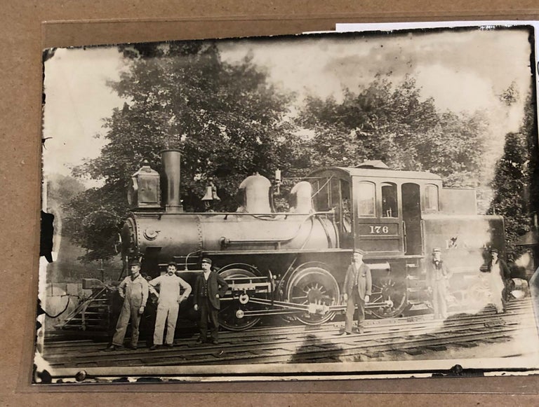 Item #17189 Boston and Maine Railway or Railroad Locomotive Photograph ca. 1880. Boston, Maine Rail.
