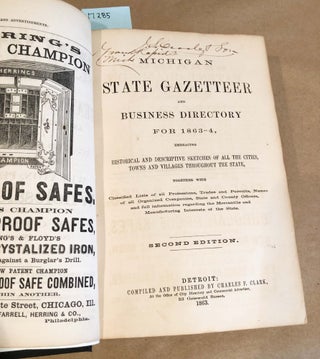Michigan State Gazetteer and Business Directory for 1863 - 4 with 2 color adds