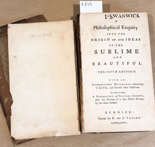 Item #2874 A Philsophical Enquiry into the Origin of Our Ideas of the Sublime and Beautiful with...