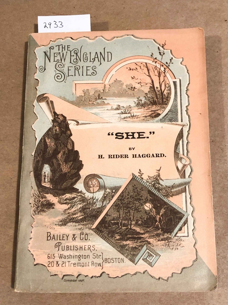Item #2933 The New England Series "She" (old paperback). H. Rider Haggard.