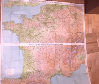 Item #3100 Bartholomew's Contour Motoring Map of France. John Bartholomew
