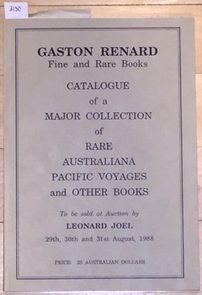 Item #3130 Catalogue of a Major Collection of Rare Australiana Pacific Voyages and other Books to...