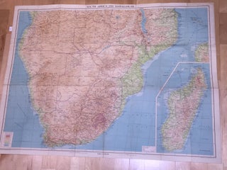 Item #3167 Map of SOUTH AFRICA and MADAGASCAR in Layer Colouring with Roads and other features ...