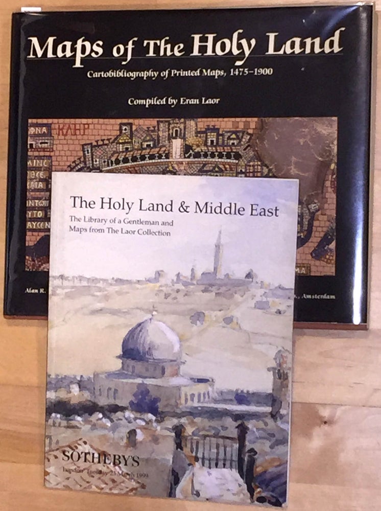 Item #3208 Maps of the Holy Land, Cartobibliography of Printed Maps 1475 - 1900 and Sothebys catalog. Eran Laor.