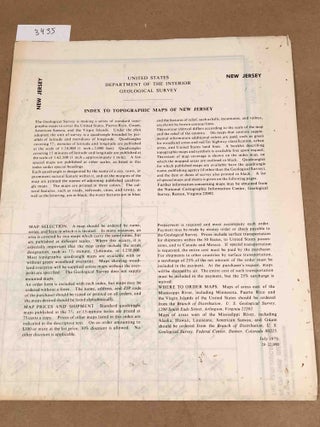 Item #3435 Index to Topographical maps of New Jersey 1975. United States Geological Survey