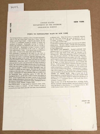 Item #3442 Index to Topographical maps of New York 1980. United States Geological Survey