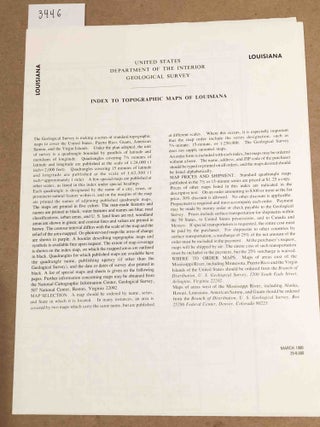 Item #3446 Index to Topographical maps of Louisiana 1980. United States Geological Survey