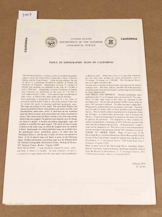 Item #3449 Index to Topographical maps of California 1979. United States Geological Survey