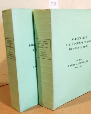 Item #3556 Allegemeine Bibliographie Des Burgenlandes VIII Teil Halbband 1 and 2. Karl Ulbrich,...