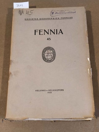 Item #3601 FENNIA 45 ( nos. 1 -20, 1925). L. Borgstrom V. Goldschmidt