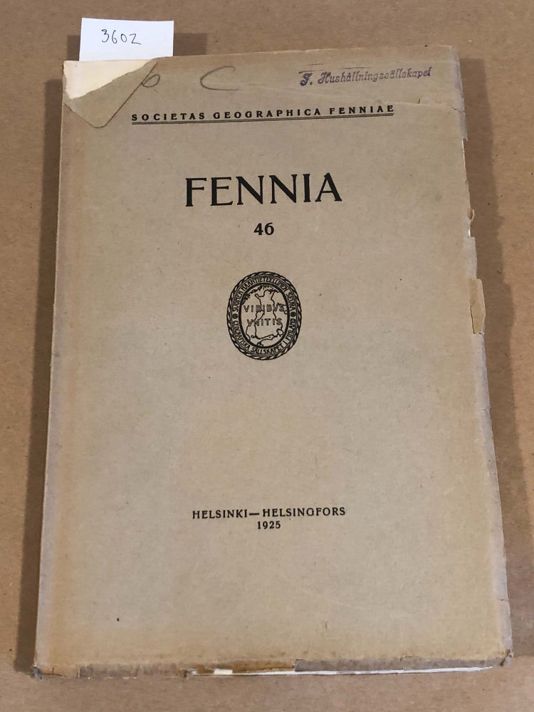 Item #3602 FENNIA 46 ( nos. 1 -3, 1925)