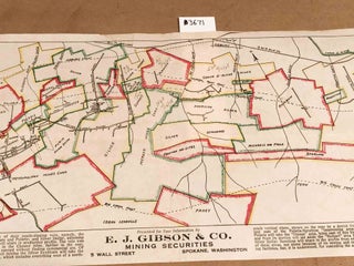 Item #3671 Map Silver Belt Corur D' Alene Mining District 1944. E. J. Gibson, Wallace Miner Co