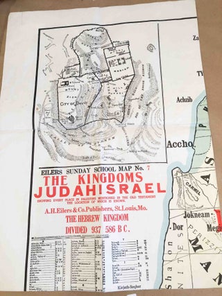Item #3673 Eilers Sunday School Wall Map #7 The Kingdom of JUDAH ISRAEL. A. H. Eilers