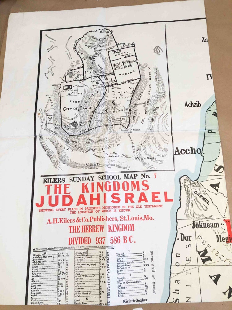 Item #3673 Eilers Sunday School Wall Map #7 The Kingdom of JUDAH ISRAEL. A. H. Eilers.