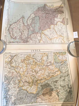 Complete set of 12 maps comprising India extracted from Letts's Popular Atlas 1889