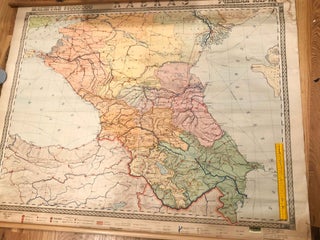 Item #3677 Russian Wall map of Caucasus Region or Caucasia 1955. USSR