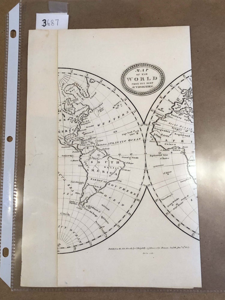 Item #3687 Map of the World from the Best Authorities (map). Barlow.