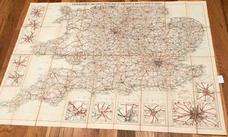 Linen backed folding Map Two Sheet Road Map England and Wales - South Sheet (1923)