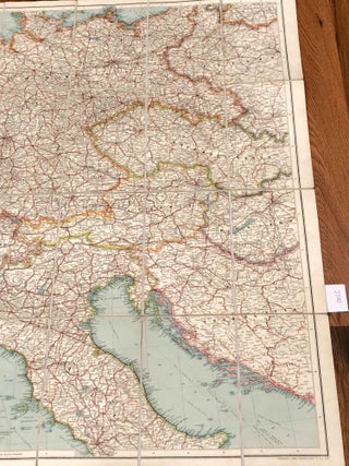 Item #3700 Bartholomew's Motoring Map of Central Europe Showing the best touring roads (1923)....