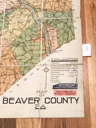 Item #3702 Map of Beaver County PA (Pennsylvania). E. P. Noll