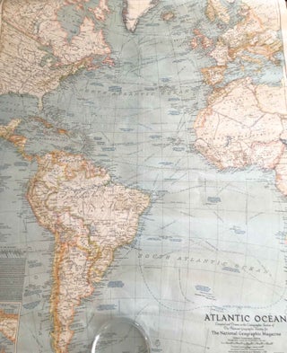 Item #3716 Map of the Atlantic Ocean 1941. National Geographic Society