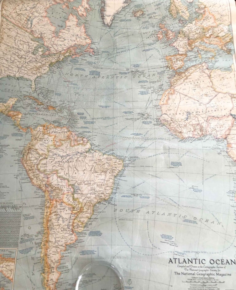 Item #3716 Map of the Atlantic Ocean 1941. National Geographic Society.