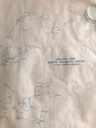 Item #3717 Strategic Plotting Chart of the North Atlantic Ocean giving shortest navigable...