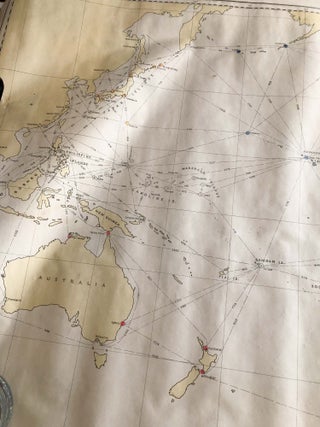 Item #3718 Strategic Chart no. 27 with Shortest Navigable Distances of the Pacific Ocean 1930....