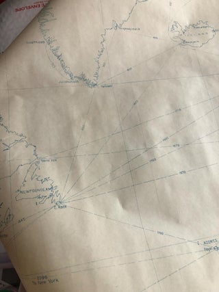Item #3719 Strategic Plotting Chart of the North Atlantic Ocean giving shortest navigable...