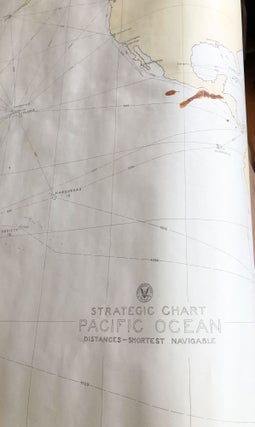 Item #3721 Strategic Chart no. 27 with Shortest Navigable Distances of the Pacific Ocean 1930....