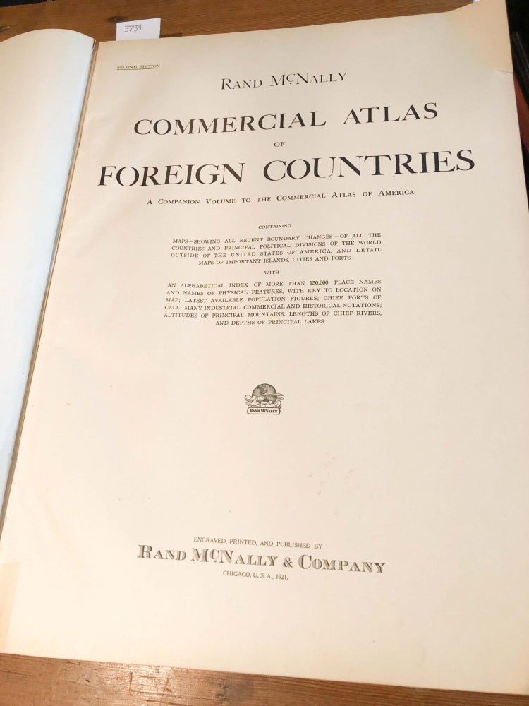 Item #3734 Commercial Atlas of Foreign Countries a Companion Volume to the Commercial Atlas of America. Rand McNally.