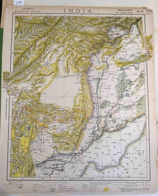 Item #3796 Set of 14 maps comprising India and Ceylon (Sri Lanka) extracted from Letts's Popular...