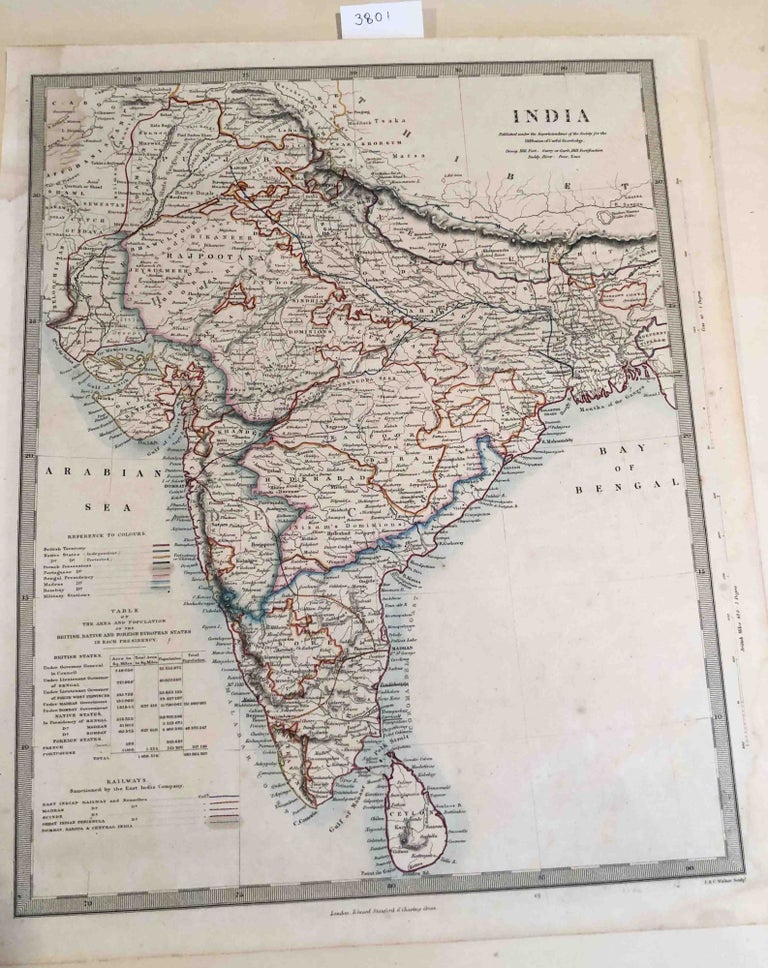 Item #3801 Map India. J. Edward Stanford, C. Walker.