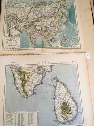 Item #3802 Set of 14 maps comprising India and Ceylon (Sri Lanka) extracted from Letts's Popular...