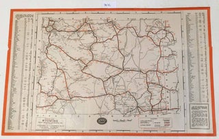 Item #3822 AAA Official Wyoming Map and Cody District Map ca. 1931. Wyoming Rocky Mountain...