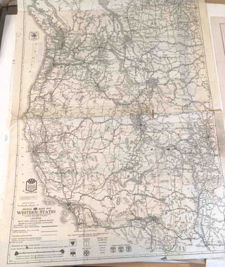 Item #3827 Map Western United States of America and Southwest Canada 1931. American Automobile...