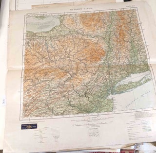 Item #3828 Map of Hudson River, New York , Massachusettets, Connecticut, Vermont show 1:1000000...