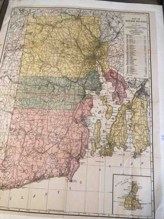 Item #3852 Map of Rhode Island 1915. Rand McNally