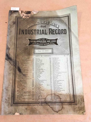 Item #4309 The Manufacturers' Review and Industrial Record a Monthly Journal Devoted to the...