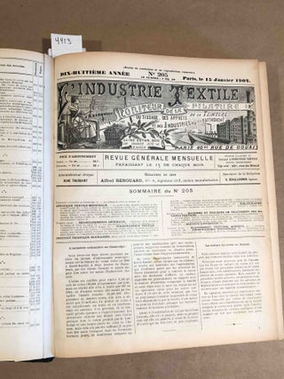 L' Industrie Textile 1902 Moniteur de la Filature, du Tissage, de la Teinture, des Apprets