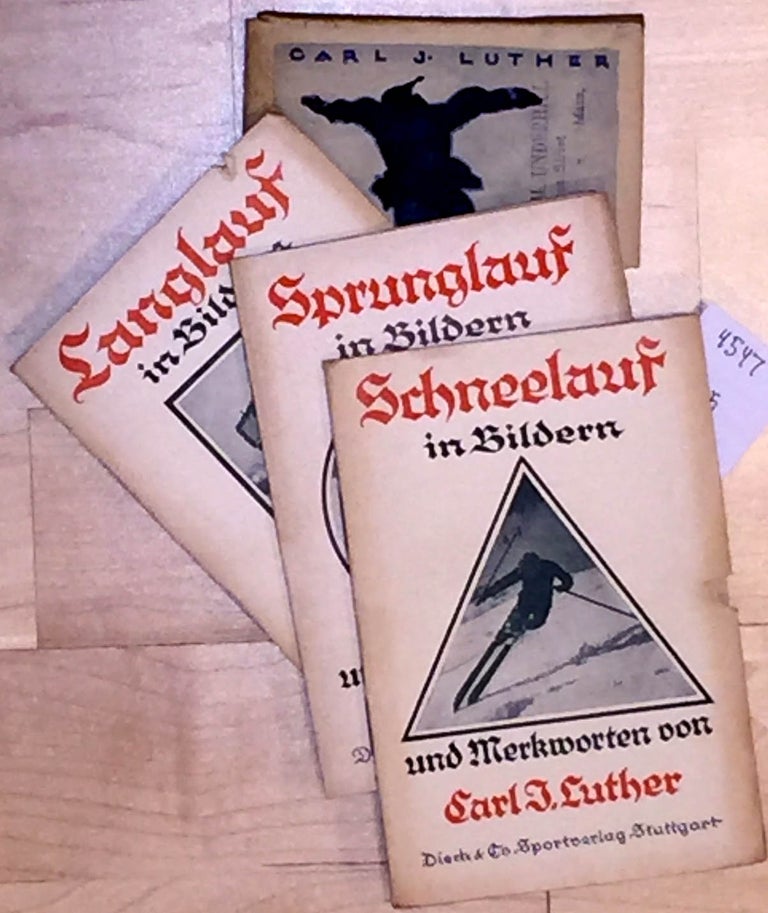 Item #4547 Schneelauf in Bildern, Sprunglauf in Bildern, Langlauf in Bildern (3 booklets in slipcase). Carl J. Luther.