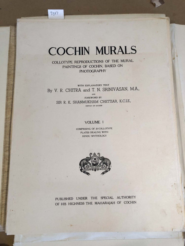 Item #5347 Cochin Murals Colotype Reproductions of the Mural Paintings of Cochin, Based on Photography (2 plate vols.). V. R. Chitra, T. N. Srinivasan.