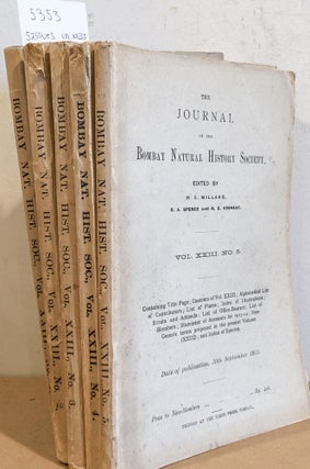 Item #5353 The Journal of the Bombay Natural History Society Vol. XXIII Nos. 1 - 5 1914- 1915 (5...