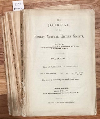 The Journal of the Bombay Natural History Society Vol. XXX Nos. 1 - 4 1925 (4 issues and index 5 complete)