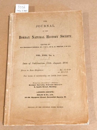 Item #5356 The Journal of the Bombay Natural History Society Vol. XXXI Nos. 2, 3, 4 and index...