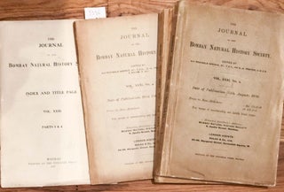The Journal of the Bombay Natural History Society Vol. XXXI Nos. 2, 3, 4 and index for 3-4 (3 issues)
