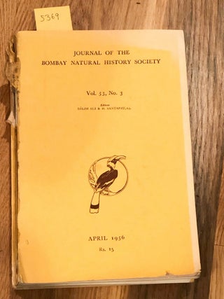 Item #5369 The Journal of the Bombay Natural History Society Vol. 53 Nos.. 1- 3 only 1955 - 1956...